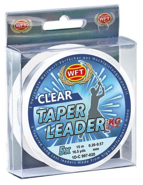 WFT Taper Leader 0,30-0,57 clear 5x15m