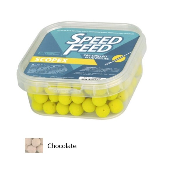 Spro Speedfeed Pre-Drilled Fluo Boilies 9mm Chocolate