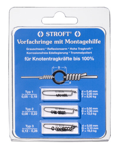 Stroft Vorfachringe 3-er Pack Typ1,2,3