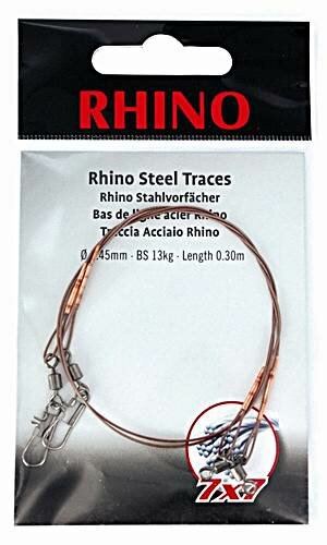 Zebco Rhino Edelstahlvorfach 7x7 17kg 50cm 2 Stück