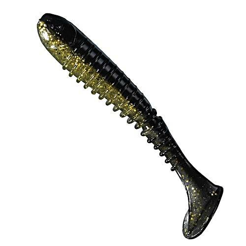 Berkley Flex-Rib Shad 2,5"/6,5cm Clear Gold Black 1 Stück Gummifisch mit Rippen