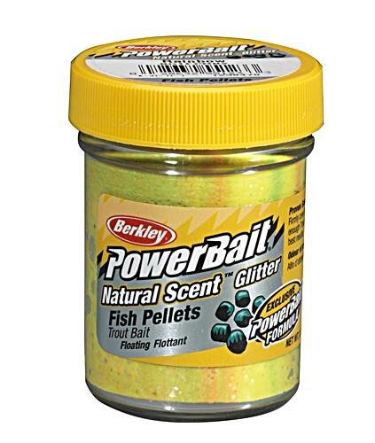 Berkley Power Bait Trout Bait Natural Scent Rainbow Fish Pellet Glitt
