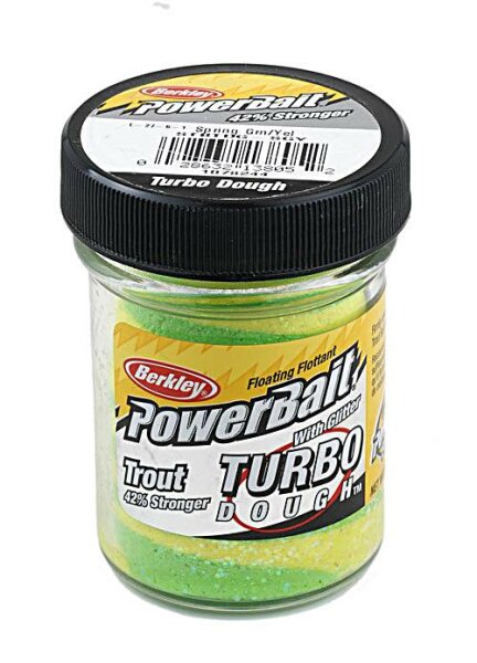 Berkley Power Bait Trout Bait Turbo Dough spring green/yellow Forellen-Teig