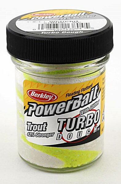 Berkley Power Bait Trout Bait Turbo Dough wht/chrt Forellen-Teig