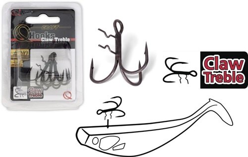 Quantum Claw Treble Hooks 4Stück Gr.2