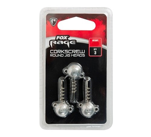 Fox Rage Corkscrew Round Jig Heads 3Stück 15g