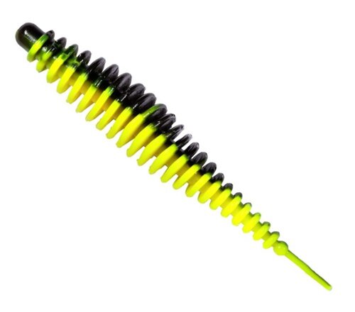 Magic Trout T-Worm I-Tail Knoblauch 1,5g 6,5cm neon gelb/schwarz