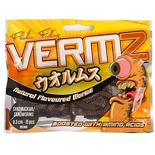 Fladen Vermz sandworm 9,5cm 15 pcs brown