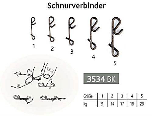 VMC Knotenlosverbinder Gr.1 9kg neu 15 Stück knotlos schwarz
