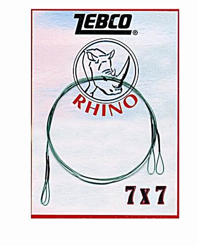 Zebco Rhino Edelstahlvorfach mit Schlaufen 7x7 5kg 70cm 2 Stück