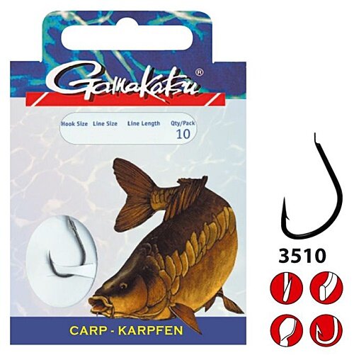 Gamakatsu Booklet Carp 3510F Gr.4 0,28mm 85cm