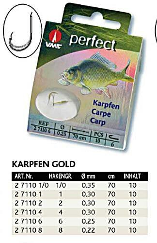 VMC Perfect Karpfenhaken gold Gr.1/0