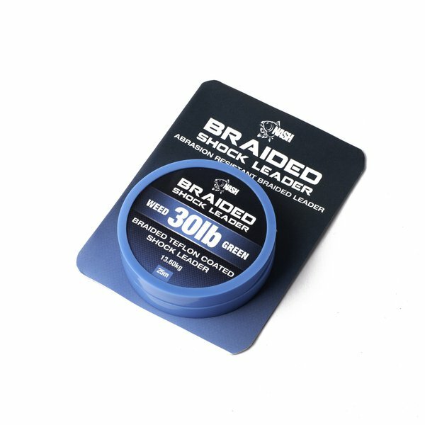 Nash Braided Shock Leader 30lb 13,6kg weed green 25m