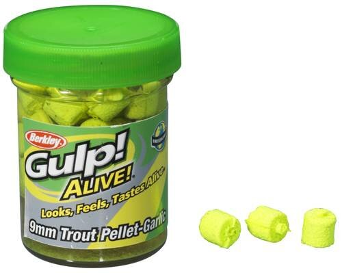 Berkley Gulp Alive Trout Pellet 9mm Garlic Chartreuse