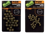 FOX Edges Tapered Bore Beads Trans Khaki 6mm