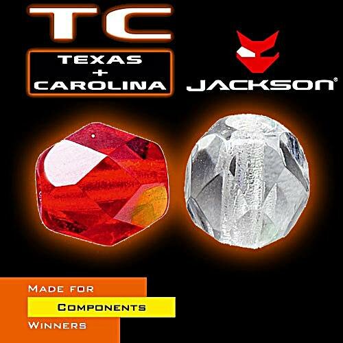 Jackson TC Faceted Glass Beads 10mm red 4 Stück