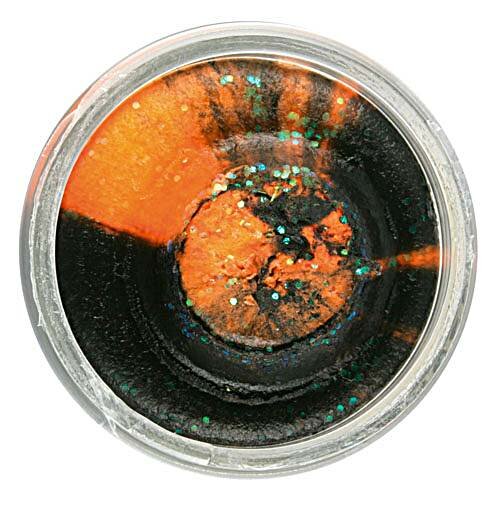 Berkley Power Bait Trout Bait Glitter Black/Orange Forellen-Teig
