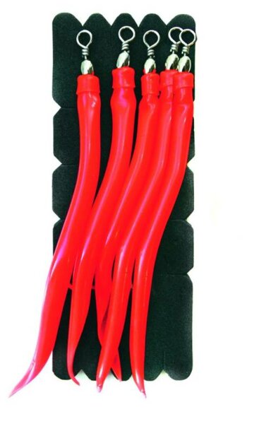 Mustad Einhänger Sand Eel Red 5 Stück 4/0