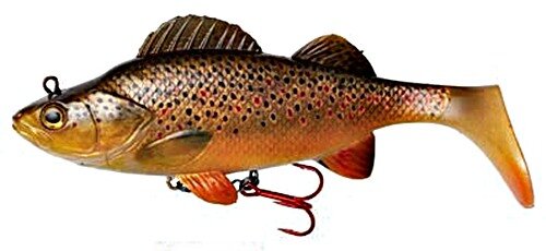 DAM Effzett Natural Perch Peddle Tail 14cm 47g Brown Trout