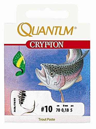 Quantum Crypton Trout Paste Teigspiralhaken Gr.8 gebundene Haken 0,70m