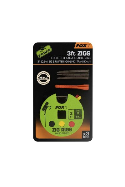 Fox Zig Rigs 12lb 3ft 3x Size 8