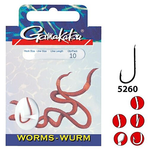 Gamakatsu Booklet Worm 5260R 75cm Gr.1
