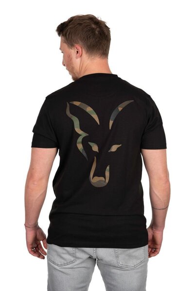 Fox Large Print Black T-Shirt Gr.S