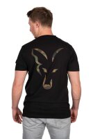 Fox Large Print Black T-Shirt Gr.S