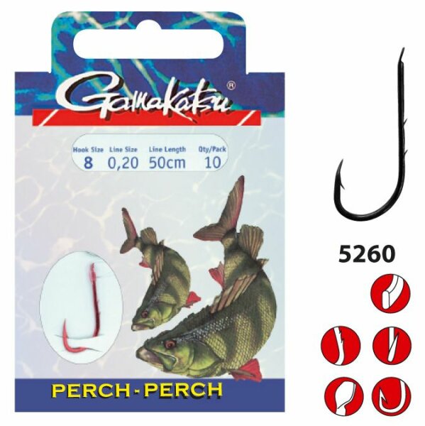Gamakatsu Booklet Perch 5260R Gr.4 0,25mm 50cm