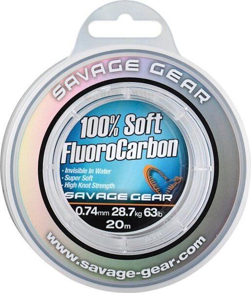 Savage Gear SOFT FLUOROCARBON 20M 0.60MM 21.6KG 48LBS CLEAR