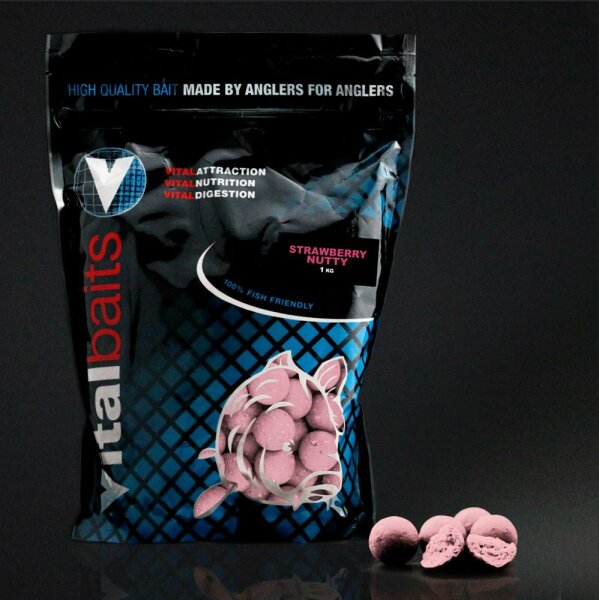 Vitalbaits Boilies STRAWBERRY NUTTY 18mm  5 kg