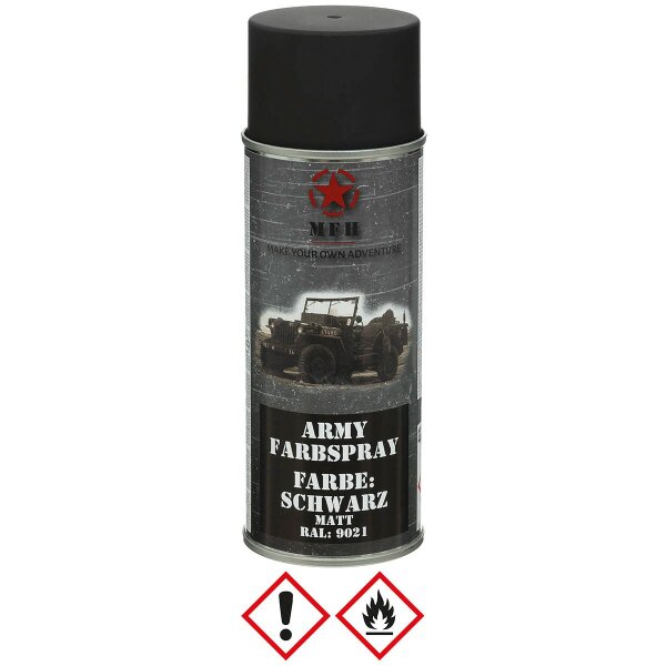 MFH Army Farbspray 400ml schwarz matt