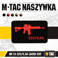 M-Tac patch AR-15 223/5,56 Laser Cut Black/Red
