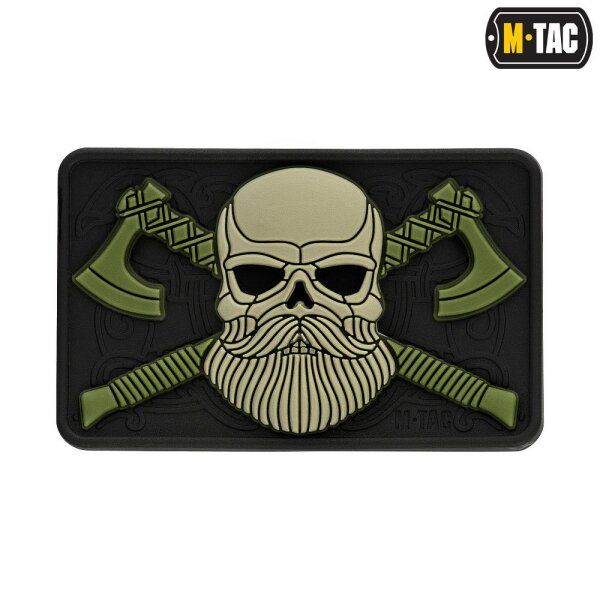 M-Tac Bearded Skull 3D PVC Patch Black/Olive