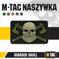 M-Tac Bearded Skull 3D PVC Patch Black/Olive