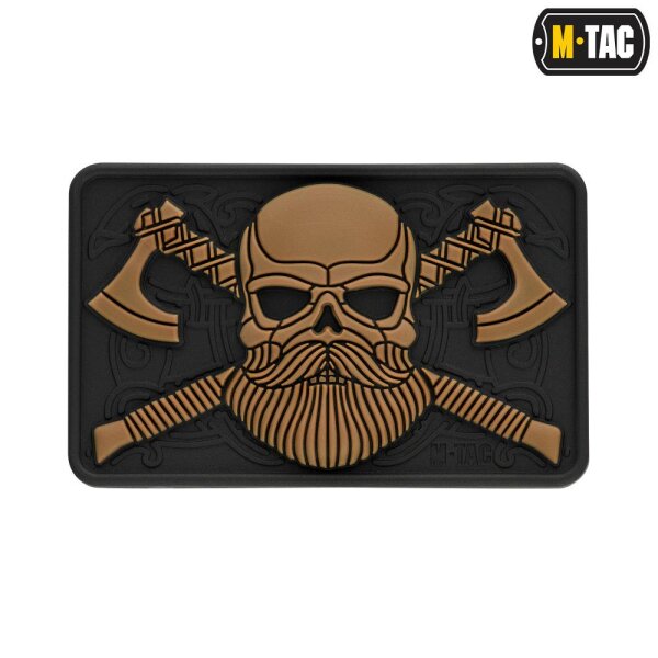 M-Tac Bearded Skull 3D PVC Patch Black/Coyote