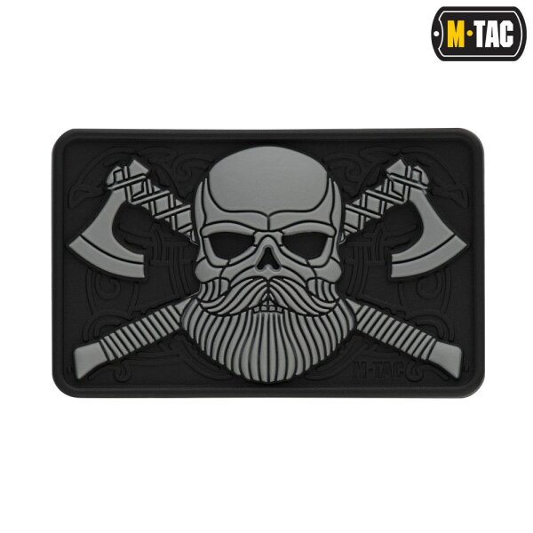M-Tac Bearded Skull 3D PVC Patch Black/Grey
