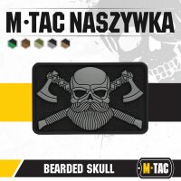 M-Tac Bearded Skull 3D PVC Patch Black/Grey