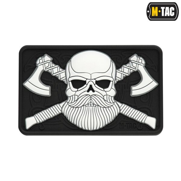M-Tac Bearded Skull 3D PVC Patch Black/White