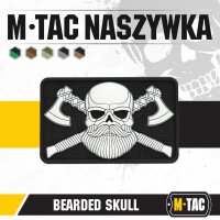 M-Tac Bearded Skull 3D PVC Patch Black/White