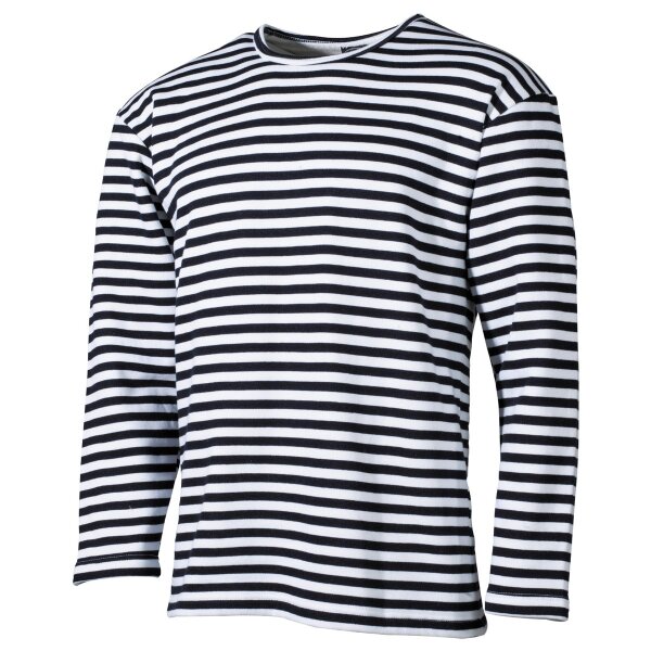 MFH Russ. Marine Shirt weiß-blau langarm Winter Gr.M
