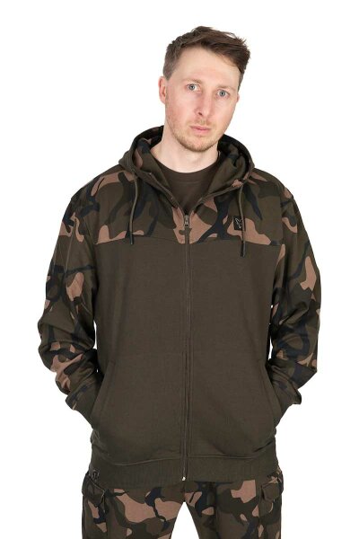 Fox LW Khaki / Camo Split Zip Hoody 2XL