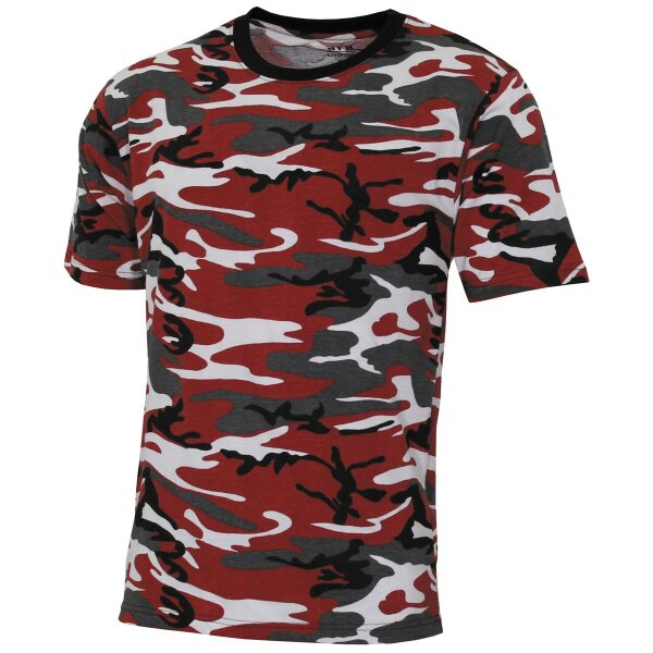 MFH US T-Shirt "Streetstyle" rot-camo Gr.M